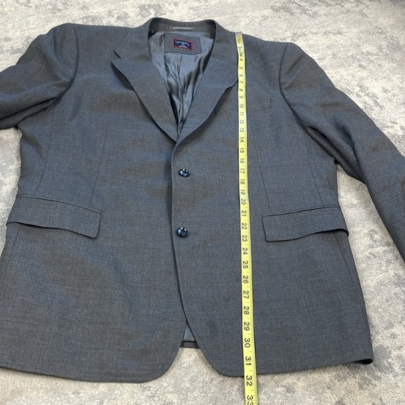 Untuckit Wrinkle Resistant Palazzo Sport Coat Blazer Gray Wool Sz 46R - Picture 13 of 15